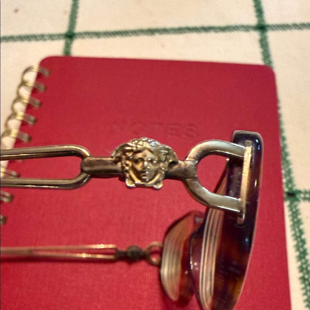 Versace Gold Medusa Chain glasses with Brown Tortoiseshell Temples